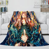 Genshin Impact Flannel Caroset Throw Cosplay Blanket Comforter Set - EBuycos