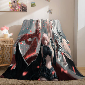 Game Ghost Blade Cosplay Flannel Fleece Blanket Comforter Bedding Sets - EBuycos