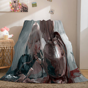 Game Ghost Blade Cosplay Flannel Fleece Blanket Comforter Bedding Sets - EBuycos