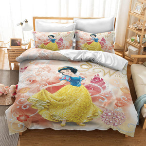 Girls Gift Disney Princess Bedding Set Quilt Duvet Cover Bed Sheets - EBuycos