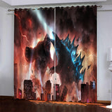 Godzilla vs Kong Curtains Blackout Window Drapes