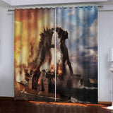 Godzilla vs Kong Pattern Curtains Blackout Window Drapes