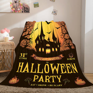Halloween Castle Flannel Fleece Throw Cosplay Blanket Comforter Sets - EBuycos