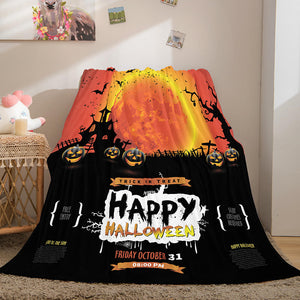 Halloween Castle Flannel Fleece Throw Cosplay Blanket Comforter Sets - EBuycos