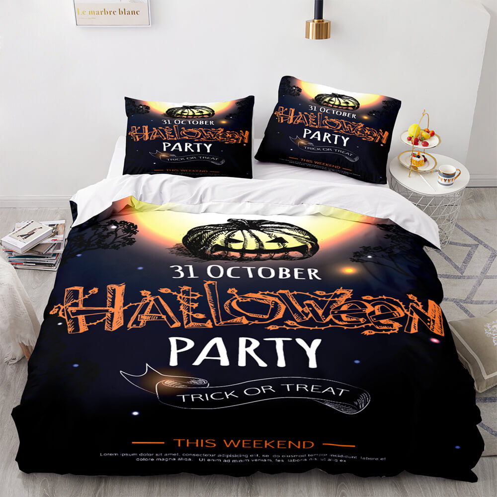 Halloween Decor Bedding Set Duvet Cover Comforter Bed Sheets - EBuycos