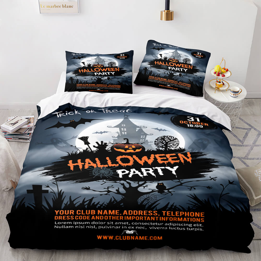 Halloween Decor Bedding Set Duvet Cover Comforter Bed Sheets - EBuycos