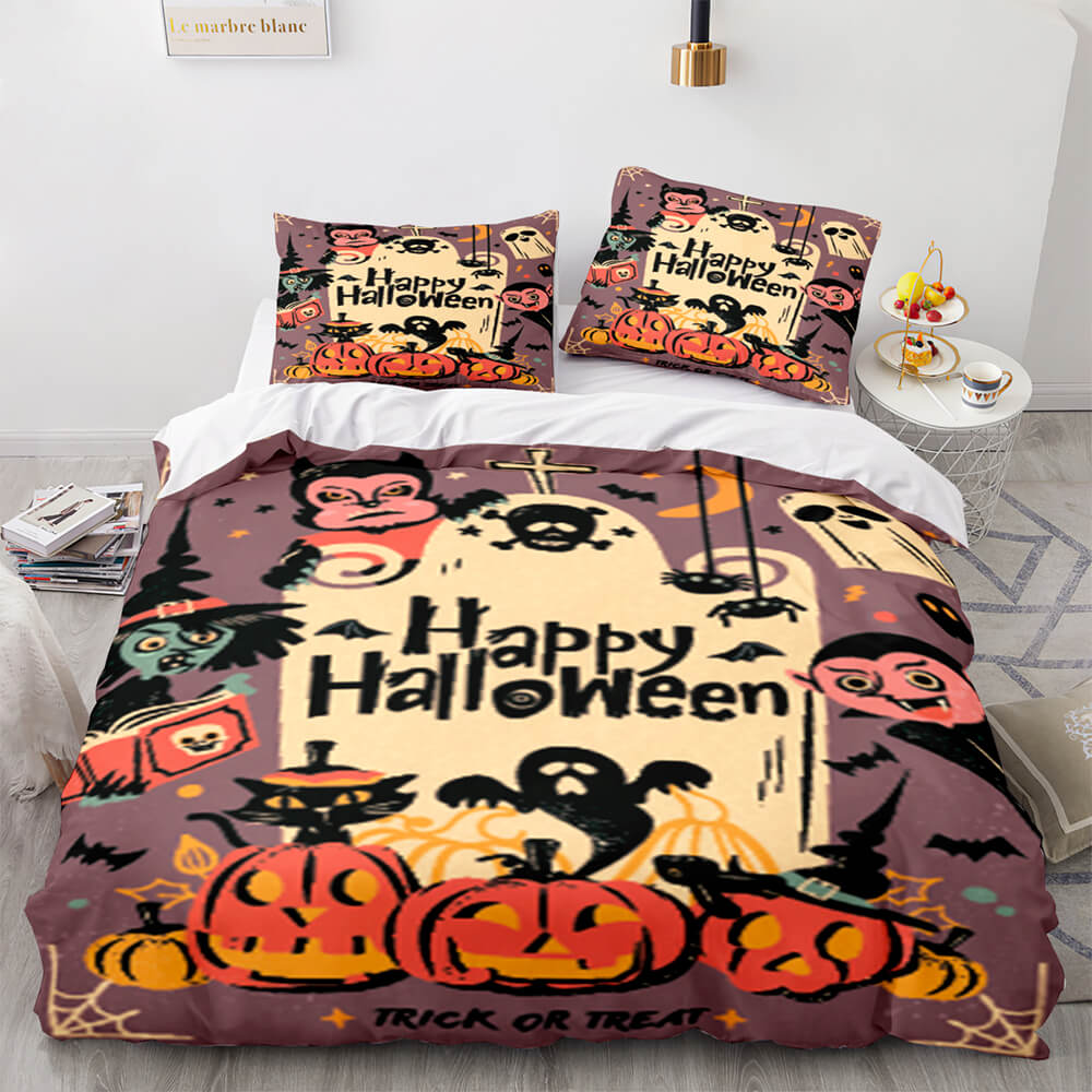 Halloween Decor Bedding Set Duvet Cover Comforter Bed Sheets - EBuycos
