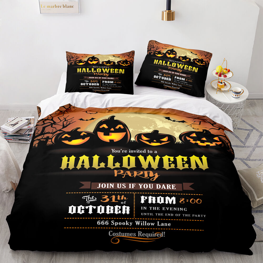 Halloween Decor Bedding Set Duvet Cover Comforter Bed Sheets - EBuycos
