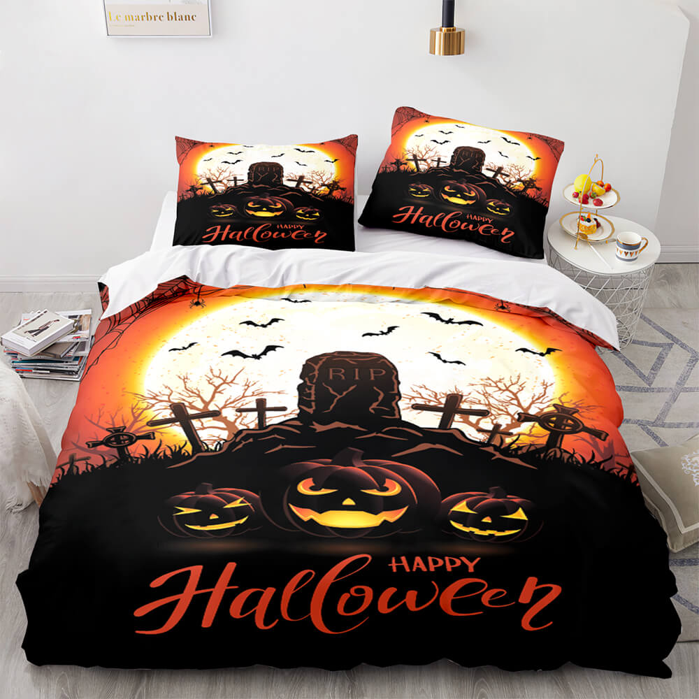 Halloween Decor Bedding Set Duvet Cover Comforter Bed Sheets - EBuycos