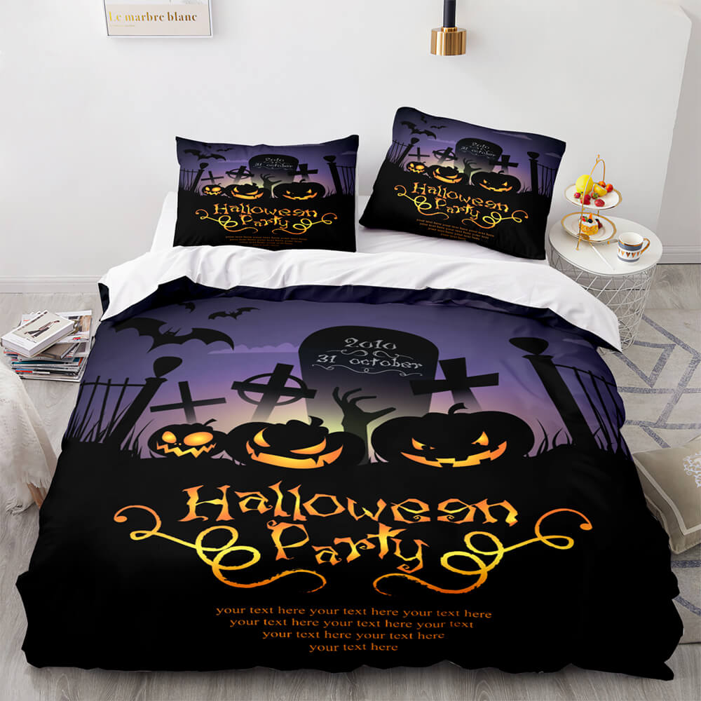 Halloween Decor Bedding Set Duvet Cover Comforter Bed Sheets - EBuycos