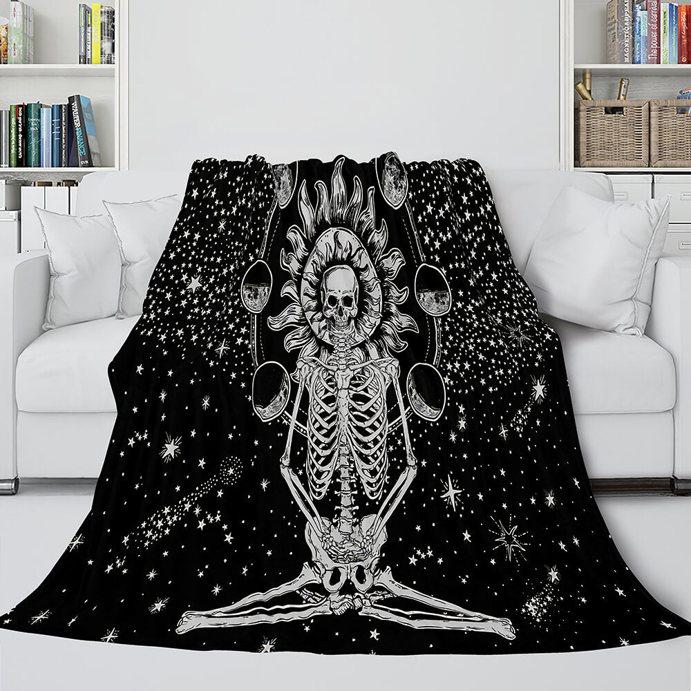 Halloween Decoration Skeleton Skull Bed Blanket Flannel Blanket Sets - EBuycos