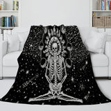 Halloween Decoration Skeleton Skull Bed Blanket Flannel Blanket Sets - EBuycos
