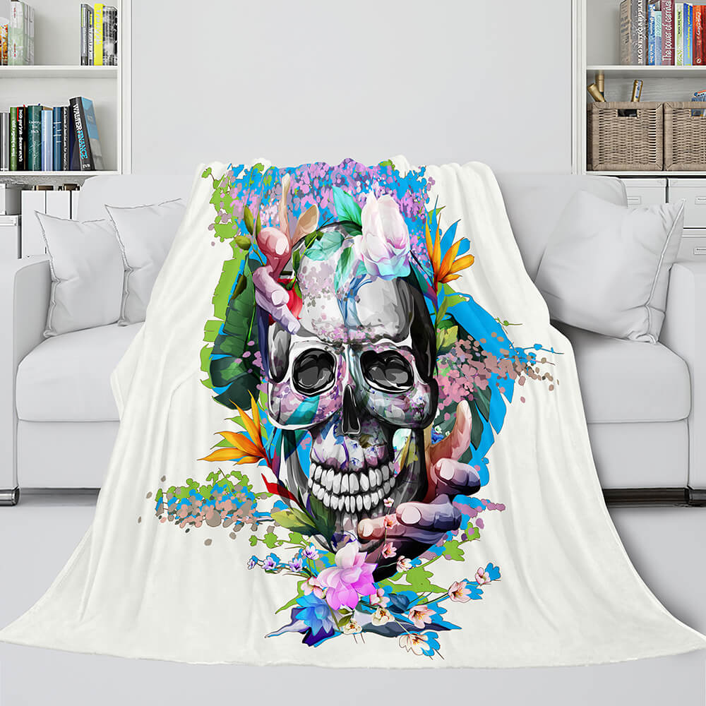 Halloween Decoration Skeleton Skull Bed Blanket Flannel Blanket Sets - EBuycos