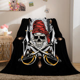Halloween Horror Skull Flannel Fleece Blanket Skeleton Throw Blanket - EBuycos