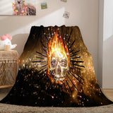 Halloween Horror Skull Flannel Fleece Blanket Skeleton Throw Blanket - EBuycos
