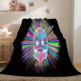 Halloween Horror Skull Flannel Fleece Blanket Skeleton Throw Blanket - EBuycos