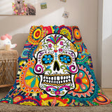 Halloween Horror Skull Flannel Fleece Blanket Skeleton Throw Blanket - EBuycos