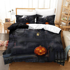 Halloween Pumpkin Decor Bedding Set Quilt Cover Without Filler