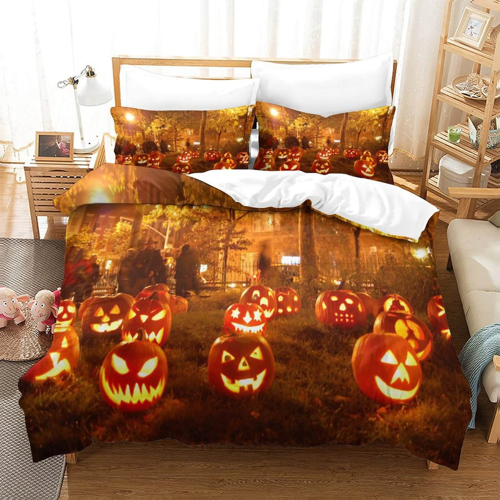 Halloween Pumpkin Decor Bedding Set Quilt Cover Without Filler