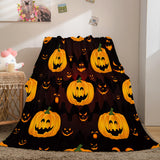 Halloween Pumpkin Flannel Fleece Throw Cosplay Blanket Comforter Sets - EBuycos