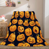 Halloween Pumpkin Flannel Fleece Throw Cosplay Blanket Comforter Sets - EBuycos
