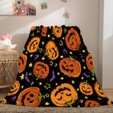 Halloween Pumpkin Flannel Fleece Throw Cosplay Blanket Comforter Sets - EBuycos