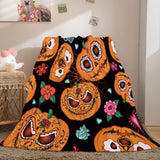 Halloween Pumpkin Flannel Fleece Throw Cosplay Blanket Comforter Sets - EBuycos