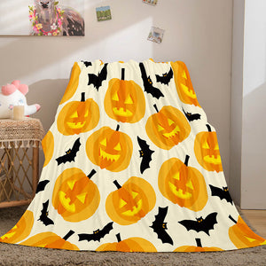 Halloween Pumpkin Flannel Fleece Throw Cosplay Blanket Comforter Sets - EBuycos