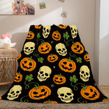 Halloween Pumpkin Flannel Fleece Throw Cosplay Blanket Comforter Sets - EBuycos