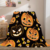 Halloween Pumpkin Flannel Fleece Throw Cosplay Blanket Comforter Sets - EBuycos