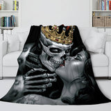 Halloween Skeleton Skull Flannel Blanket Throw Blanket Comforter Sets - EBuycos