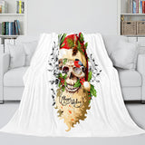 Halloween Skeleton Skull Flannel Blanket Throw Blanket Comforter Sets - EBuycos