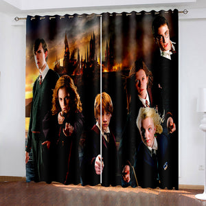 Harry Potter Pattern Curtains Blackout Window Drapes