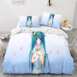 Hatsune Miku Cosplay Bedding Set Duvet Cover Comforter Bed Sheets - EBuycos