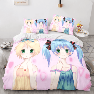 Hatsune Miku Cosplay Bedding Set Duvet Cover Comforter Bed Sheets - EBuycos