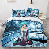 Hatsune Miku Cosplay Bedding Set Duvet Cover Comforter Bed Sheets - EBuycos