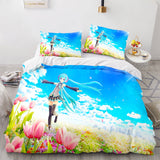 Hatsune Miku Cosplay Bedding Set Full Duvet Cover Comforter Bed Sheets - EBuycos