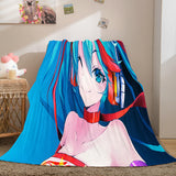 Hatsune Miku Cosplay Flannel Blanket Throw Comforter Bedding Sets - EBuycos