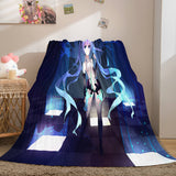 Hatsune Miku Cosplay Flannel Blanket Throw Comforter Bedding Sets - EBuycos