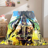 Hatsune Miku Cosplay Flannel Blanket Throw Comforter Bedding Sets - EBuycos