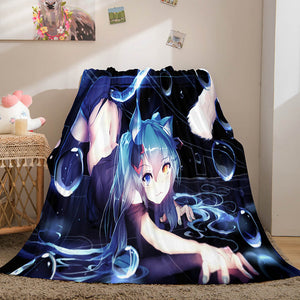 Hatsune Miku Cosplay Flannel Blanket Throw Soft Comforter Sets - EBuycos