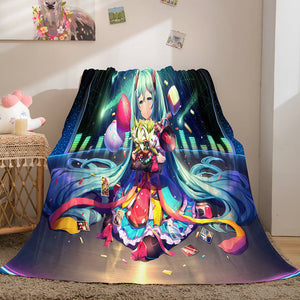 Hatsune Miku Cosplay Flannel Blanket Throw Soft Comforter Sets - EBuycos