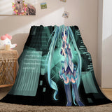 Hatsune Miku Cosplay Flannel Blanket Throw Soft Warm Plush Bed Sets - EBuycos