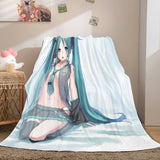 Hatsune Miku Cosplay Flannel Blanket Throw Soft Warm Plush Bed Sets - EBuycos