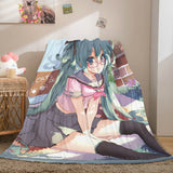 Hatsune Miku Cosplay Flannel Blanket Throw Soft Warm Plush Bed Sets - EBuycos