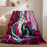 Hatsune Miku Cosplay Flannel Blanket Throw Soft Warm Plush Bed Sets - EBuycos