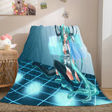 Hatsune Miku Cosplay Flannel Blanket Throw Soft Warm Plush Bed Sets - EBuycos