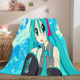 Hatsune Miku Flannel Blanket Cosplay Throw Blanket Comforter Sets - EBuycos