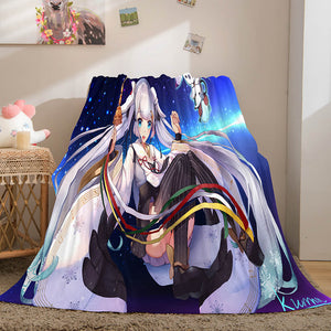 Hatsune Miku Flannel Blanket Cosplay Throw Blanket Comforter Sets - EBuycos