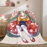 Hatsune Miku Flannel Blanket Cosplay Throw Blanket Comforter Sets - EBuycos